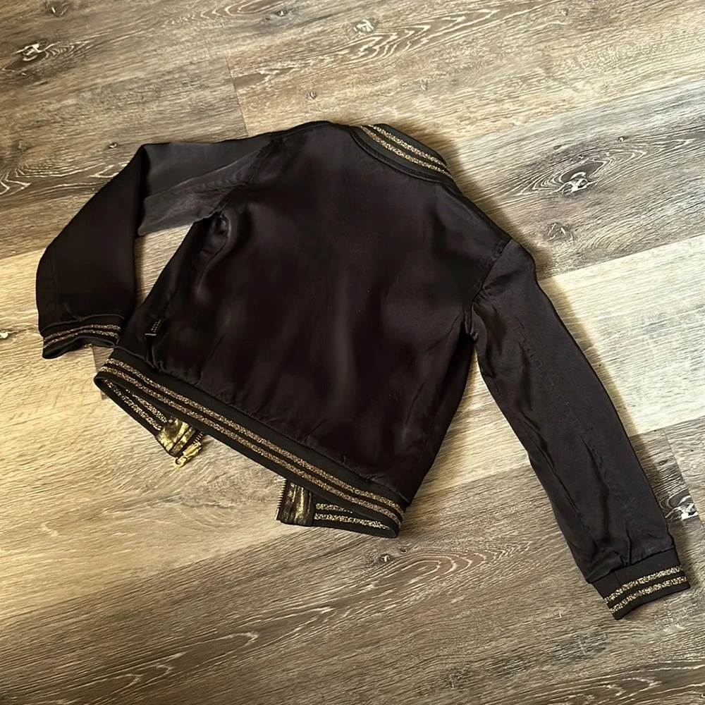Little Marc Jacobs Star Swan Satin Reversible Black Gold Jacket Size 4 Kids New! - Picture 10 of 16